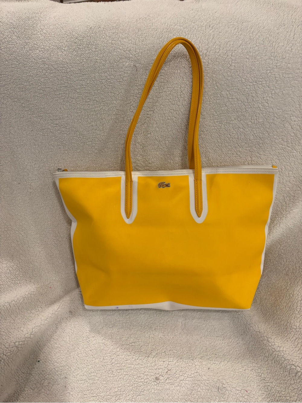 Lacoste Yellow and White Tote Bag